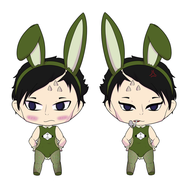 Akon Bunny Suit Double Sided Charm Design