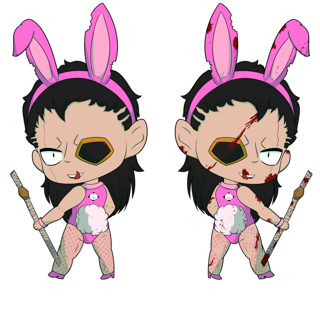 Kenpachi Bunny Suit Double Sided Charm Design
